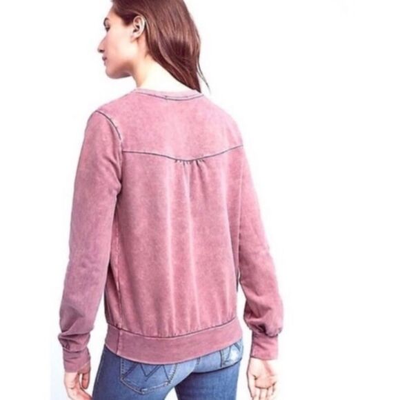 Anthropologie eri + ali Weckerlie Scalloped Sweatshirt - Picture 2 of 8